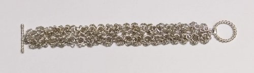 Judy Larson's Jump Ring Fringe Bracelet - , Contemporary Wire Jewelry, Making Chain, Chain Making , Repeat the process for the second chain to make a wider bracelet, if desired.    